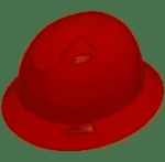 DURASHELL RED FULL BRIM HARD HAT WITH RATCHET SUSPENSION - HEAD_PROTECTION