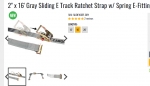 2X16 GRAY E TRACK RATCHET STRAPS WITH SPR - MATERIAL_HANDLING